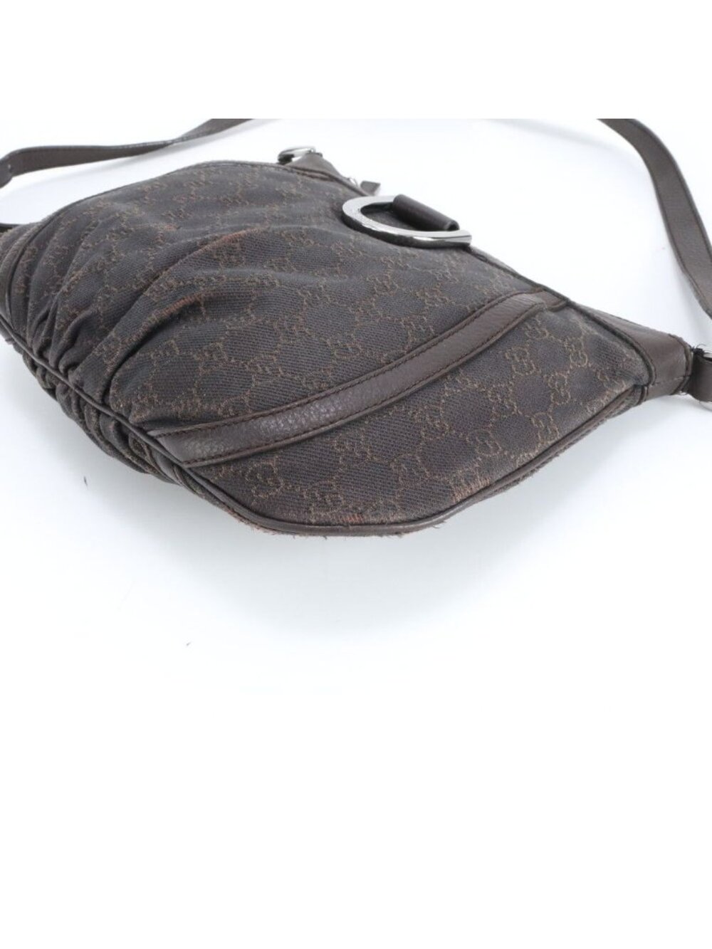 Gucci GG Canvas Abbey Leather Shoulder Bag Crossbody Brown - Picture 5 of 9